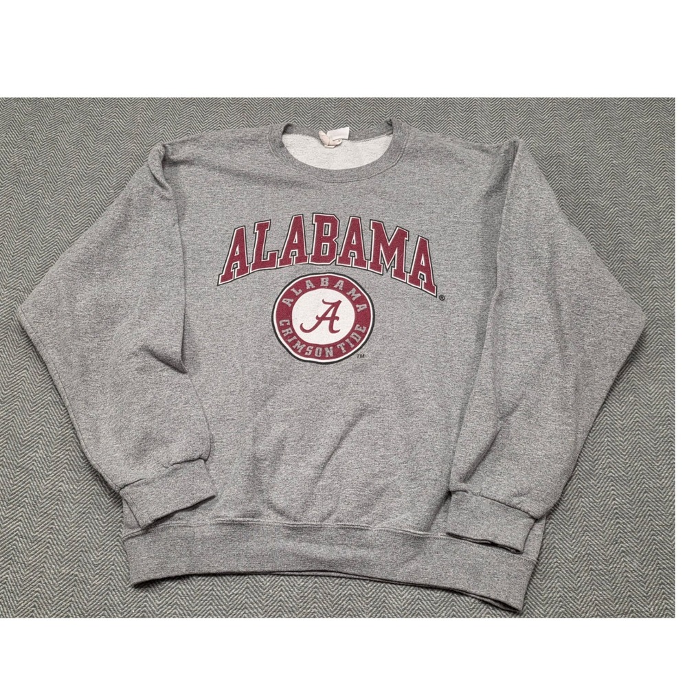 Alabama Crimson Tide Soffe Crewneck Sweatshirt Heather Grey‎ Mens Large NCAA L